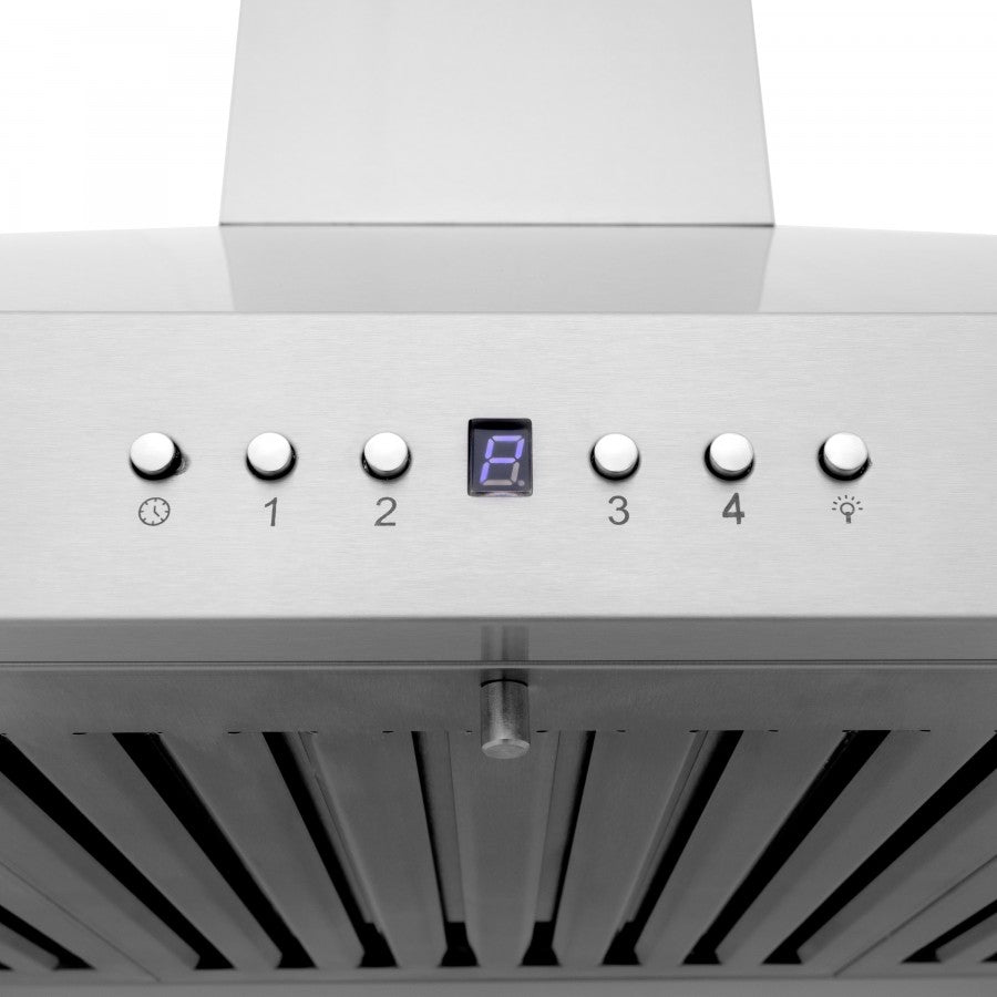 ZLINE 30 in. Wall Mount Range Hood Stainless Steel 400 CFM CrownSound Bluetooth Speakers (KL3CRN-BT-30)