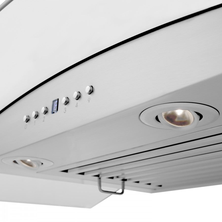 ZLINE 36 in. Wall Mount Range Hood Stainless Steel 400 CFM CrownSound Bluetooth Speakers (KZCRN-BT-36)