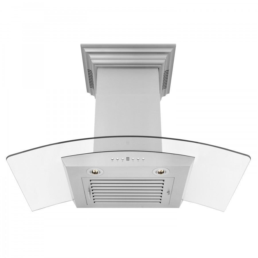 ZLINE 36 in. Wall Mount Range Hood Stainless Steel 400 CFM CrownSound Bluetooth Speakers (KZCRN-BT-36)