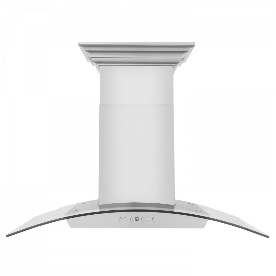 ZLINE 36 in. Wall Mount Range Hood Stainless Steel 400 CFM CrownSound Bluetooth Speakers (KZCRN-BT-36)