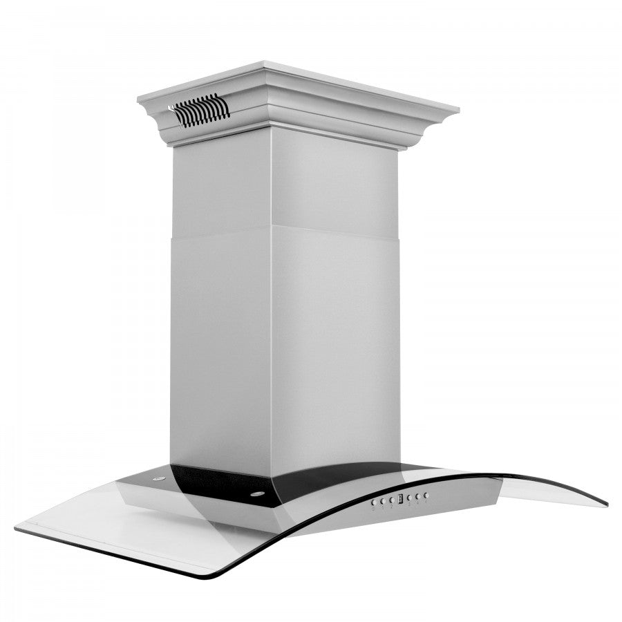 ZLINE 36 in. Wall Mount Range Hood Stainless Steel 400 CFM CrownSound Bluetooth Speakers (KZCRN-BT-36)