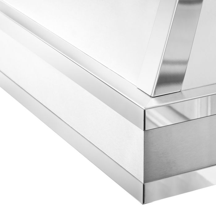 ZLINE 36" Wall Mount Range Hood – Satin Stainless Steel, Ducted, Mirror Accents, Designer Series (655MR-36)