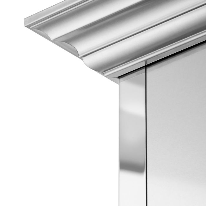 ZLINE 30 Inch Wall Mount Range Hood Satin Stainless Steel Mirror Accents Designer Series (655MR-30)