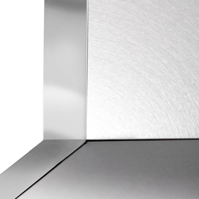 ZLINE 30 Inch Wall Mount Range Hood Satin Stainless Steel Mirror Accents Designer Series (655MR-30)