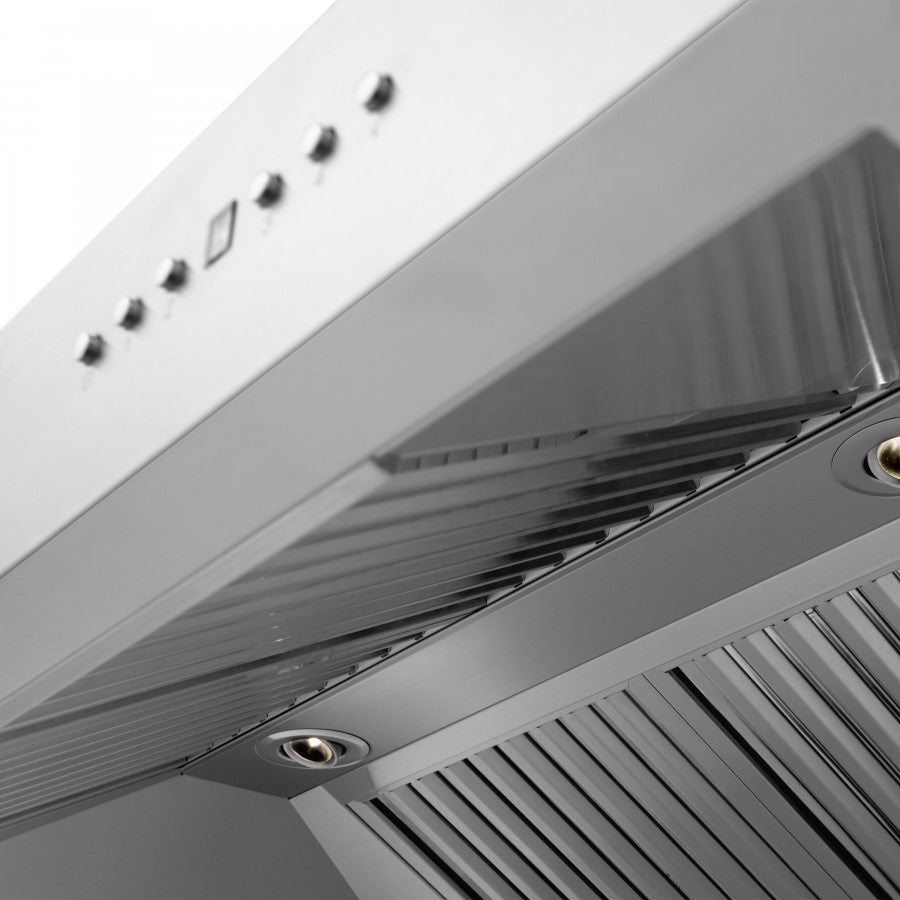 ZLINE 60 in. Wall Mount Range Hood Stainless Steel 400 CFM CrownSound® Bluetooth Speakers (697CRN-BT-60)