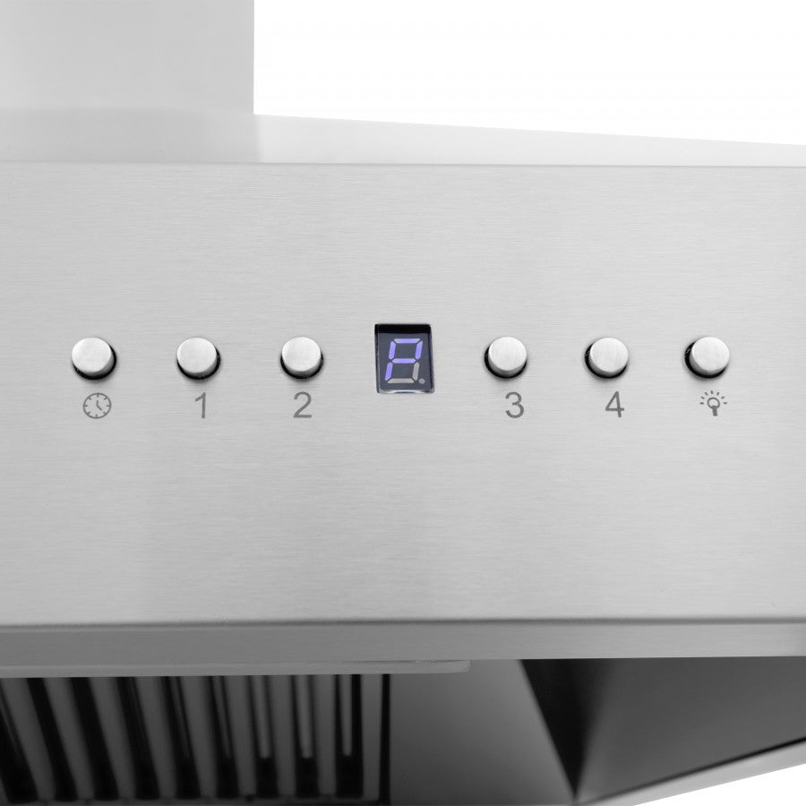 ZLINE 36 in. Wall Mount Range Hood Stainless Steel Built-In Bluetooth Speakers CrownSound® (697CRN-BT-36)