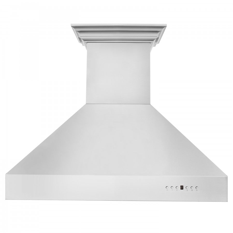 ZLINE 54 in. Wall Mount Range Hood Stainless Steel 400 CFM CrownSound® Bluetooth Speakers (697CRN-BT-54)