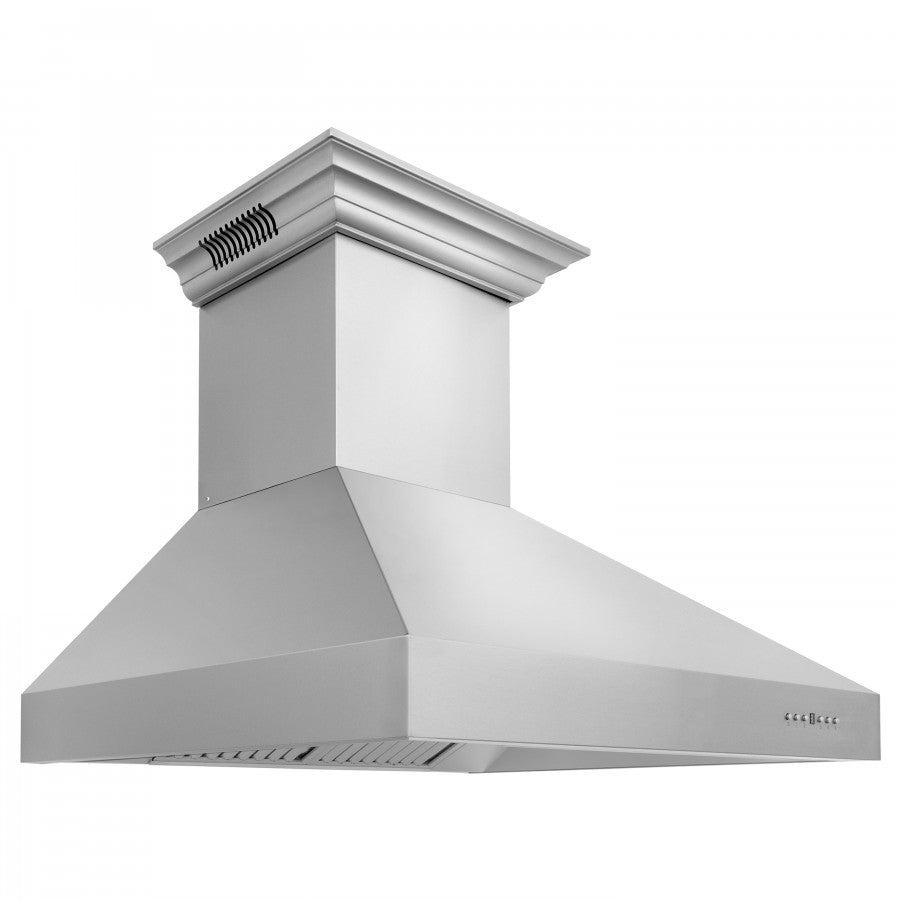 ZLINE 60 in. Wall Mount Range Hood Stainless Steel 400 CFM CrownSound® Bluetooth Speakers (697CRN-BT-60)