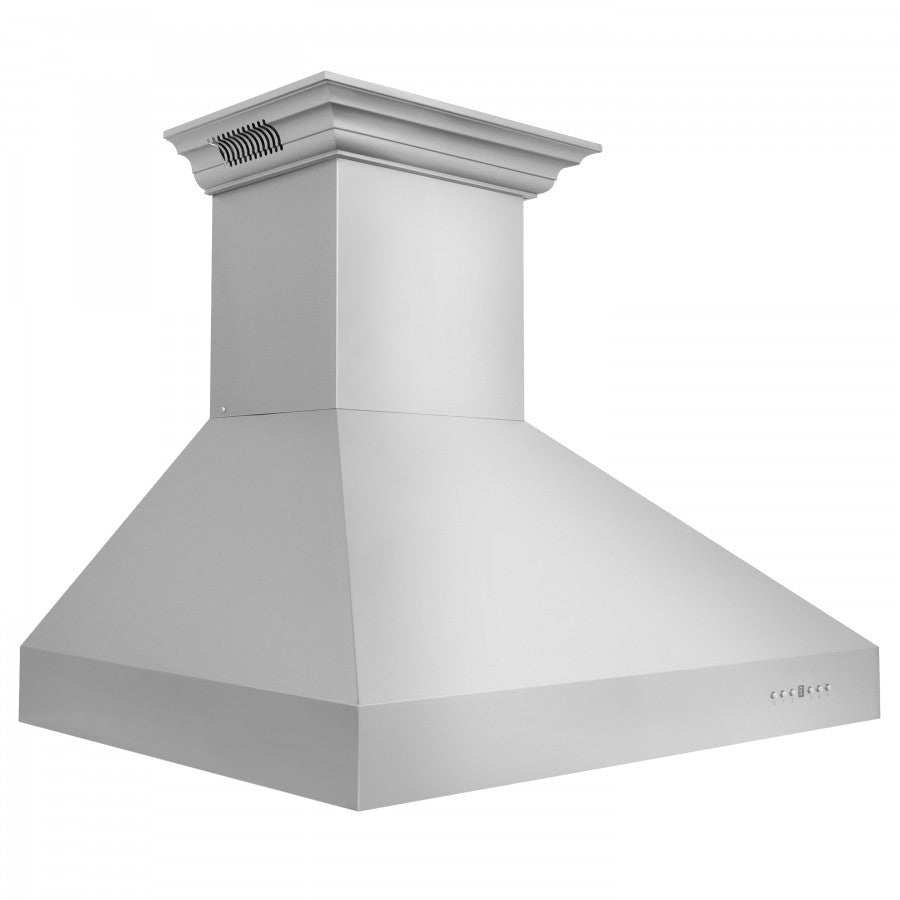 ZLINE 36 in. Wall Mount Range Hood Stainless Steel Built-In Bluetooth Speakers CrownSound® (697CRN-BT-36)