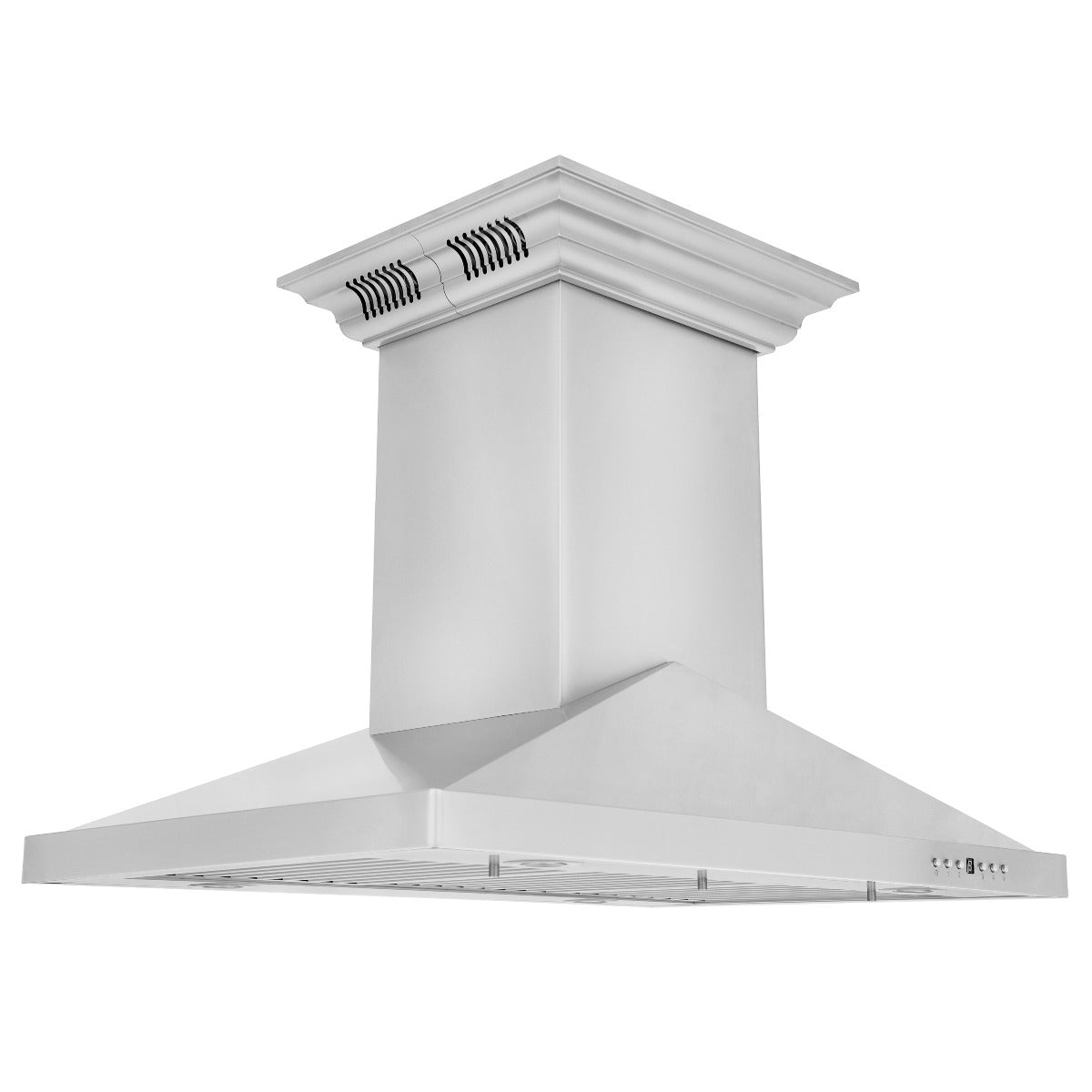 ZLINE 36 in. Island Mount Range Hood 400 CFM Stainless Steel CrownSound Bluetooth Speakers (GL1iCRN-BT-36)