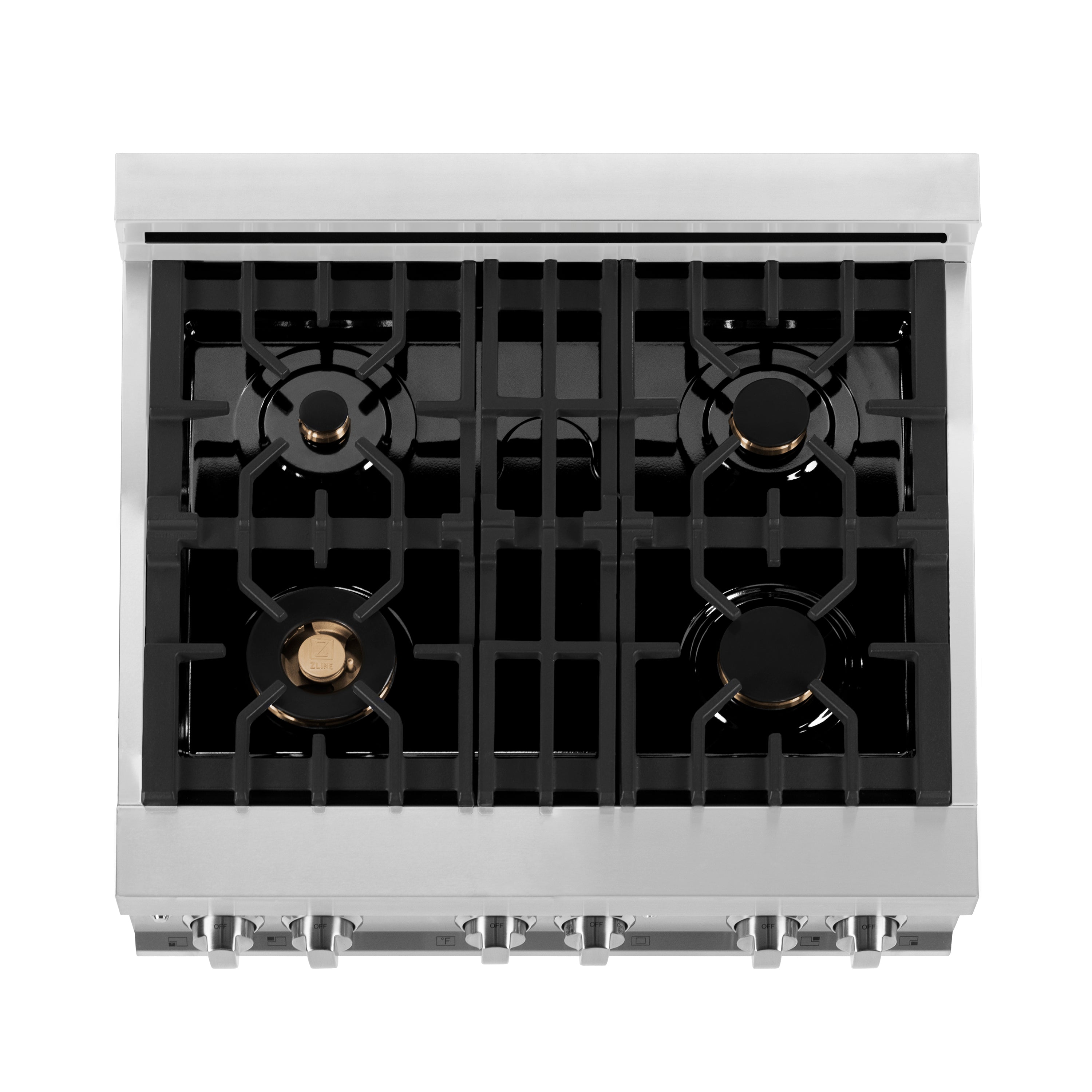 ZLINE 30 in. Dual Fuel Range with Gas Cooktop, Electric Convection Oven, Brass Burners, Griddle, 4.0 cu. ft., Stainless Steel (RA-BR-GR-30)