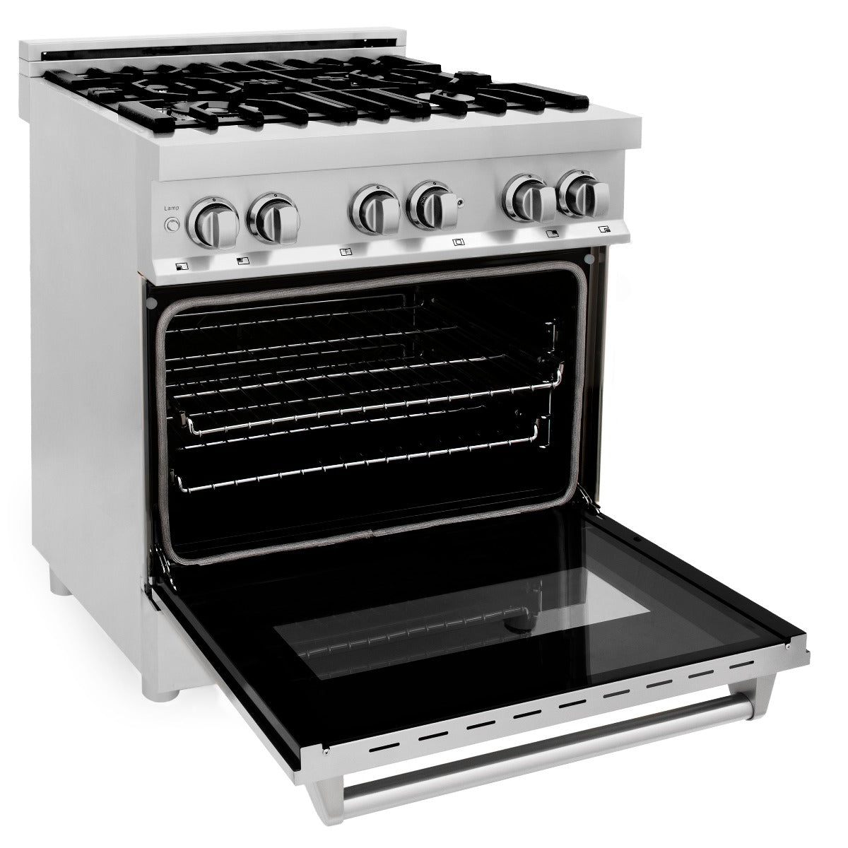ZLINE Kitchen and Bath 30-Inch Professional Dual Fuel Range with Gas Cooktop and Electric Oven in Stainless Steel (RA30)
