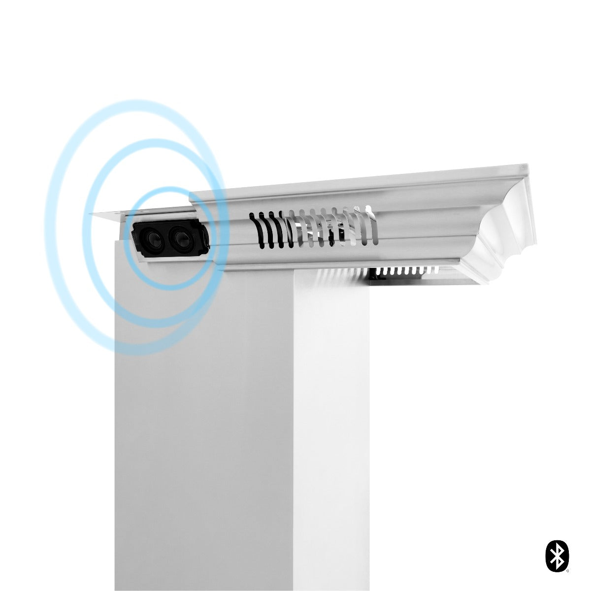 ZLINE 36 in. Wall Mount Range Hood 400 CFM Stainless Steel Bluetooth CrownSound Speakers (KNCRN-BT-36)