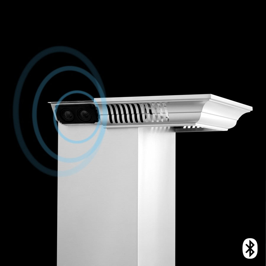 ZLINE 30 Inch Wall Mount Range Hood Stainless Steel Built-in Bluetooth Speakers 400 CFM (KBCRN-BT-30)