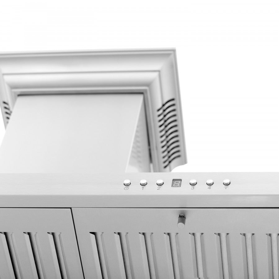 ZLINE 48 in Wall Mount Range Hood Stainless Steel CrownSound Bluetooth Speakers KL2CRN-BT-48