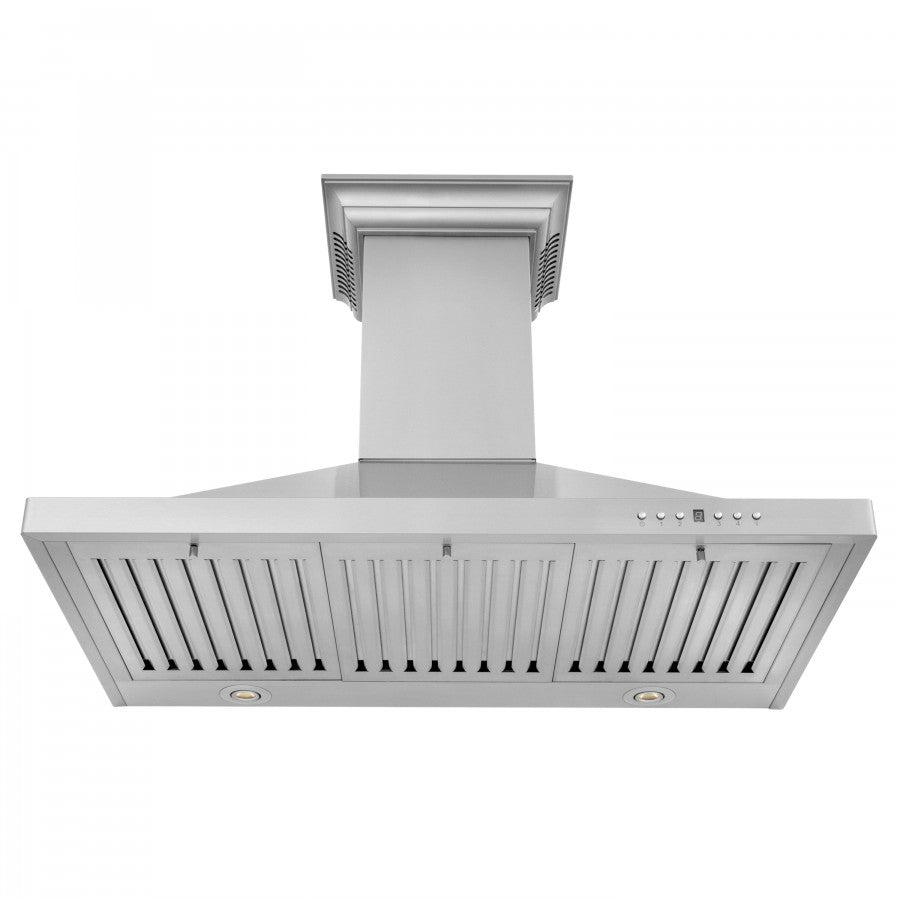 ZLINE 36 in Wall Mount Range Hood Stainless Steel Bluetooth Speakers CrownSound KBCRN-BT-36
