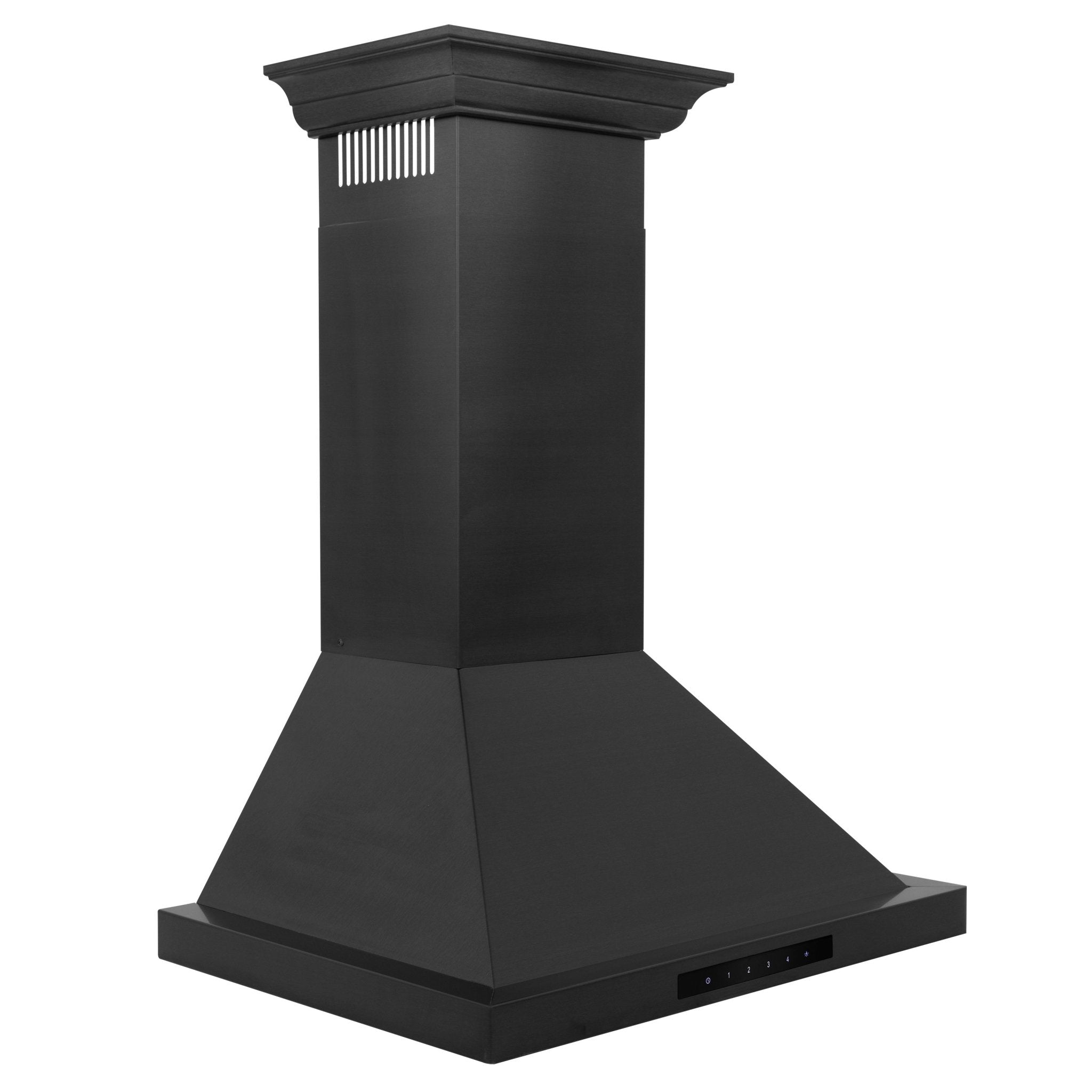 ZLINE 30 in. Wall Mount Range Hood Convertible Black Stainless Steel Crown Molding 400 CFM (BSKBNCRN-30)