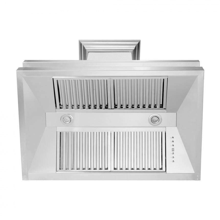 ZLINE 30 in. Wall Mount Range Hood 700 CFM Satin Stainless Steel Designer Series Ducted Vent (8656S-30)