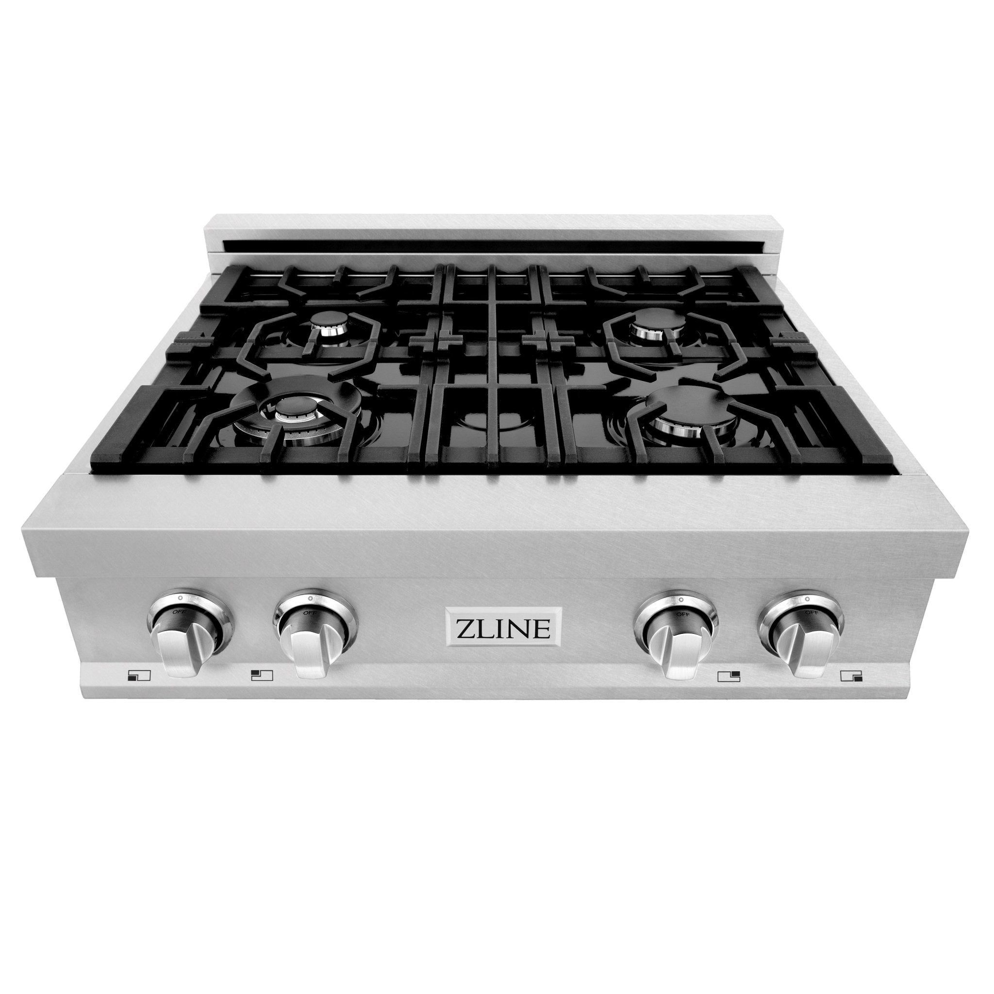 ZLINE 30" Legacy Gas Rangetop with 4 Burners and Porcelain Cooktop in Satin Stainless Steel with Griddle, RTS-GR-30