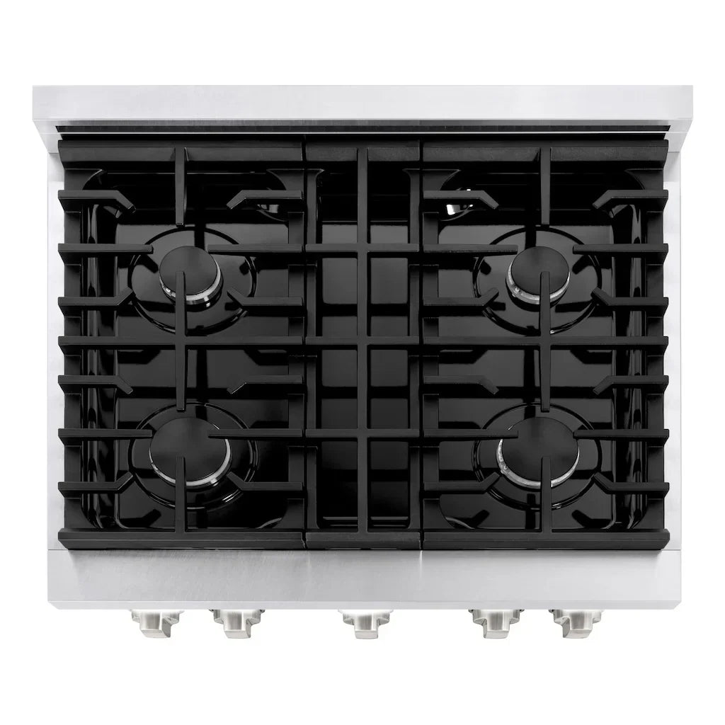 ZLINE 30-Inch Paramount Gas Range 4.2 cu. ft. Convection Oven with 4 Burners, Satin Stainless Steel (SGRS-30)