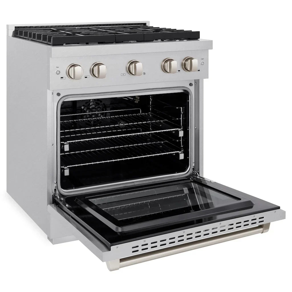 ZLINE 30-Inch Paramount Gas Range 4.2 cu. ft. Convection Oven with 4 Burners, Satin Stainless Steel (SGRS-30)