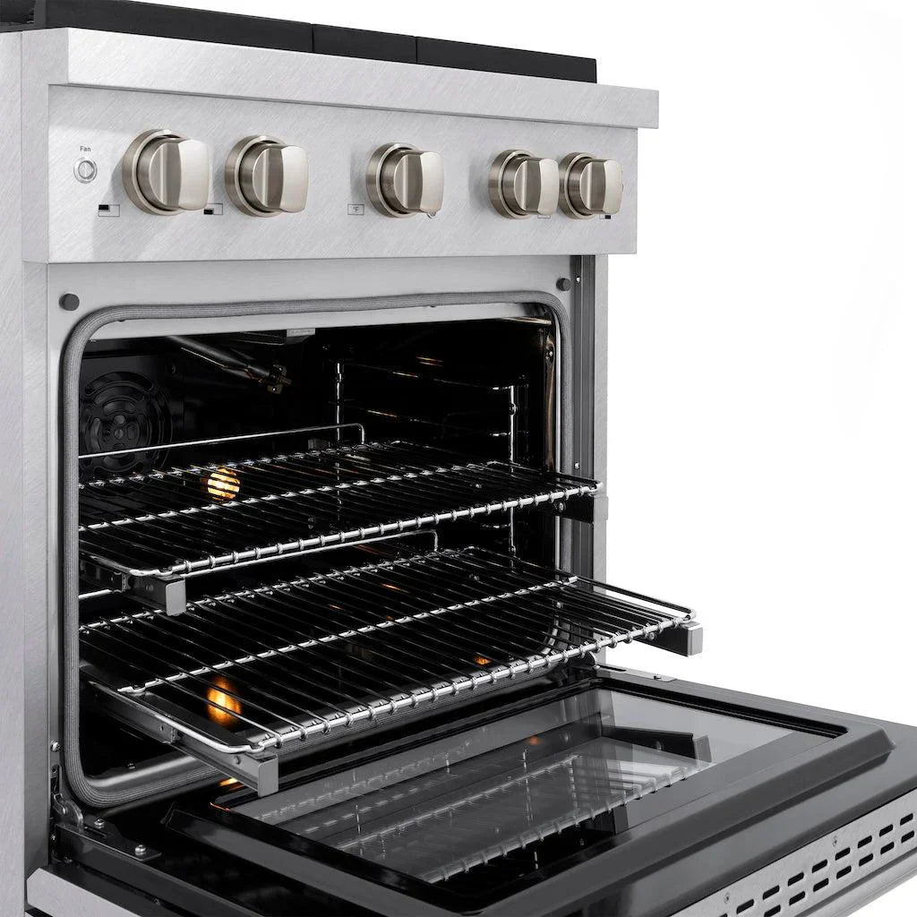 ZLINE 30-Inch Paramount Gas Range 4.2 cu. ft. Convection Oven with 4 Burners, Satin Stainless Steel (SGRS-30)