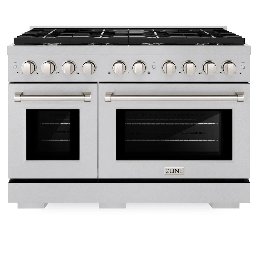 ZLINE 48 in. Paramount Double Oven Gas Range with 8 Burners, 6.7 cu. ft., Satin Stainless Steel (SGRS-48)