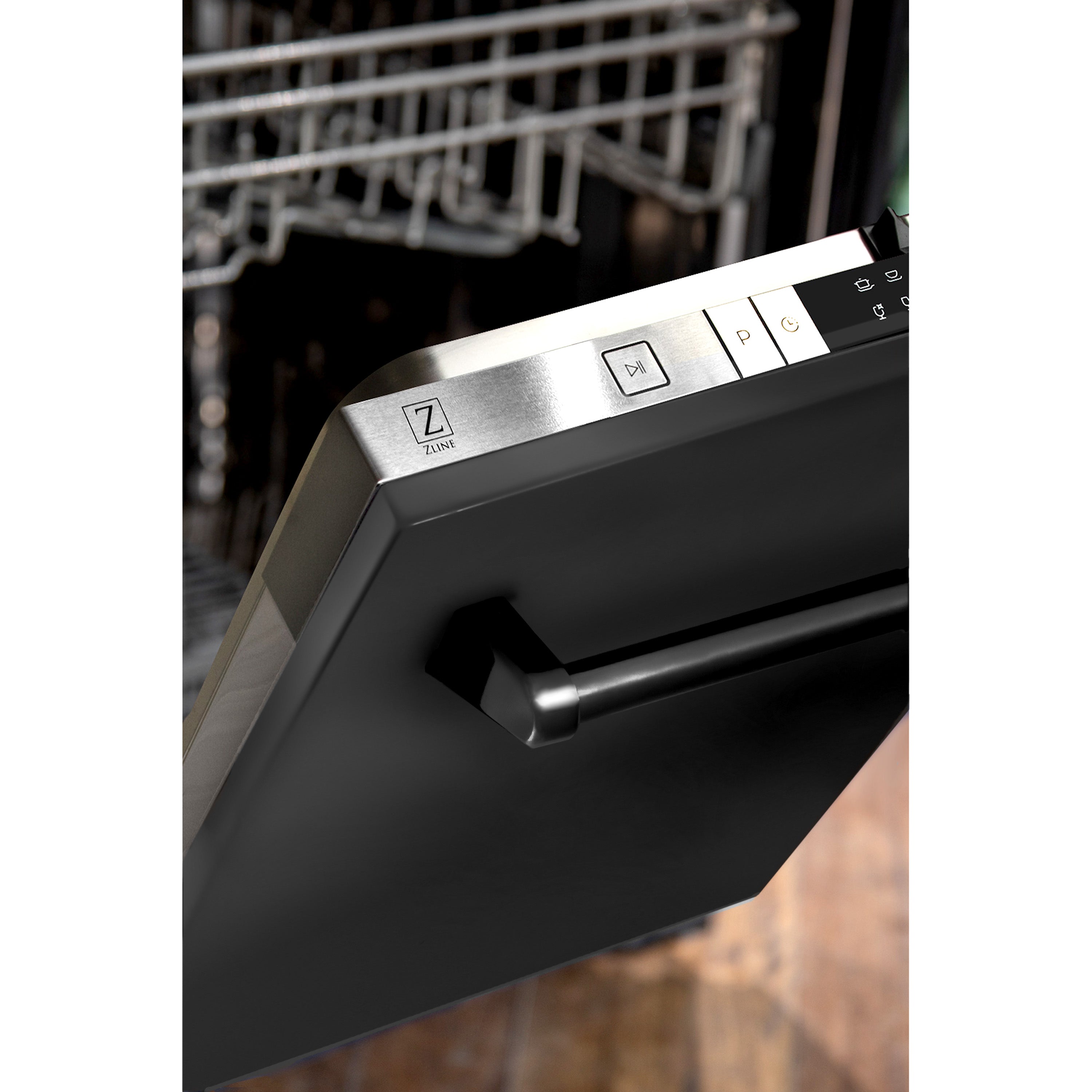 ZLINE 24-Inch Top Control Dishwasher, Black Stainless Steel,Model DW-BS-24