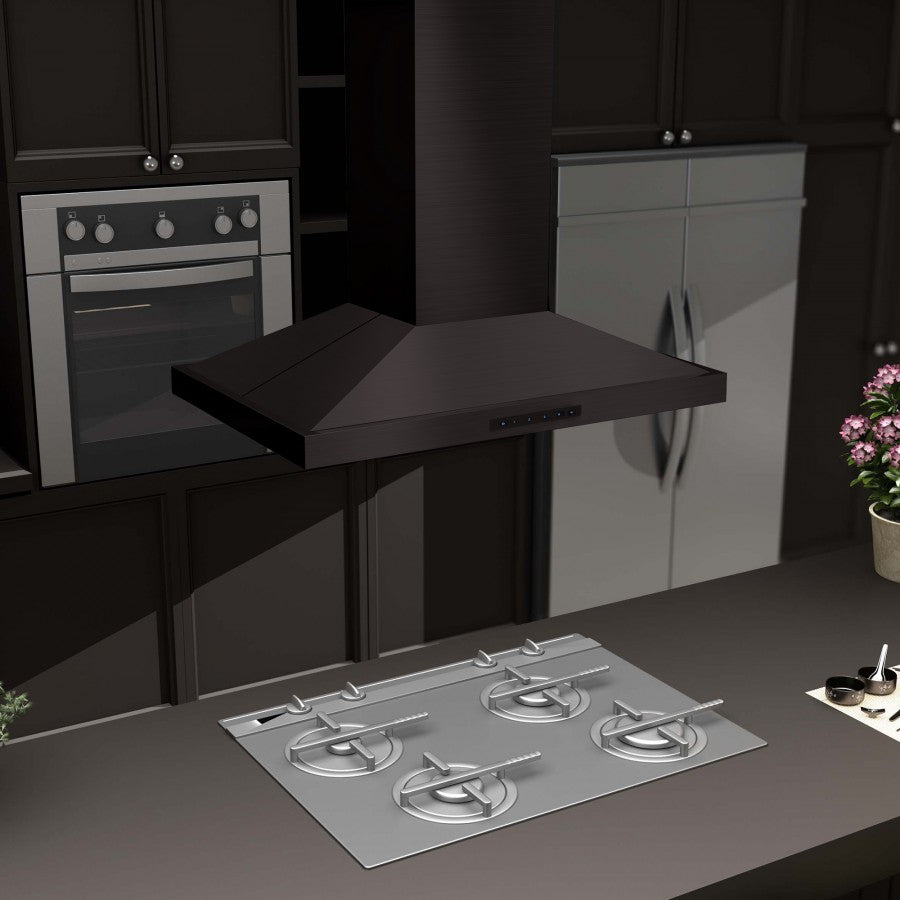 ZLINE 48 in Island Range Hood Black Stainless Steel Ceiling Mount Kitchen Ventilation (BSGL2iN-48)