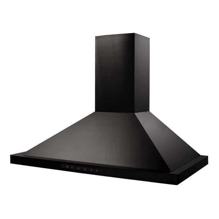 ZLINE 42 in. Wall Mount Range Hood Black Stainless Steel Convertible Vent 400 CFM (BSKBN-42)