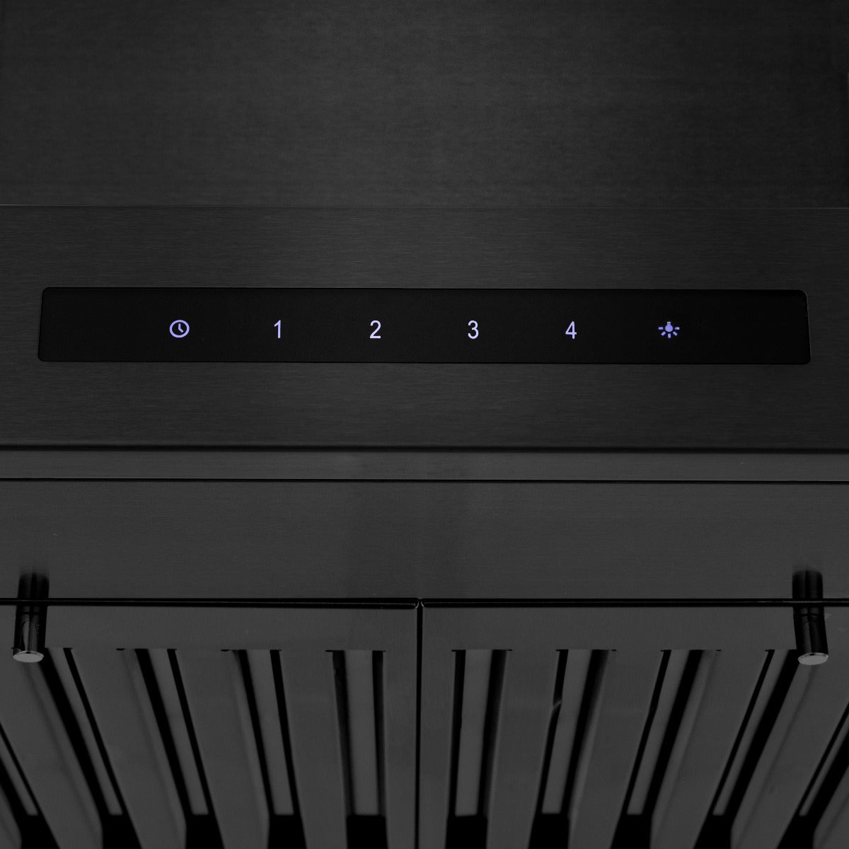 ZLINE 24 in. Wall Mount Range Hood Convertible Vent Black Stainless Steel with Crown Molding (BSKENCRN-24)