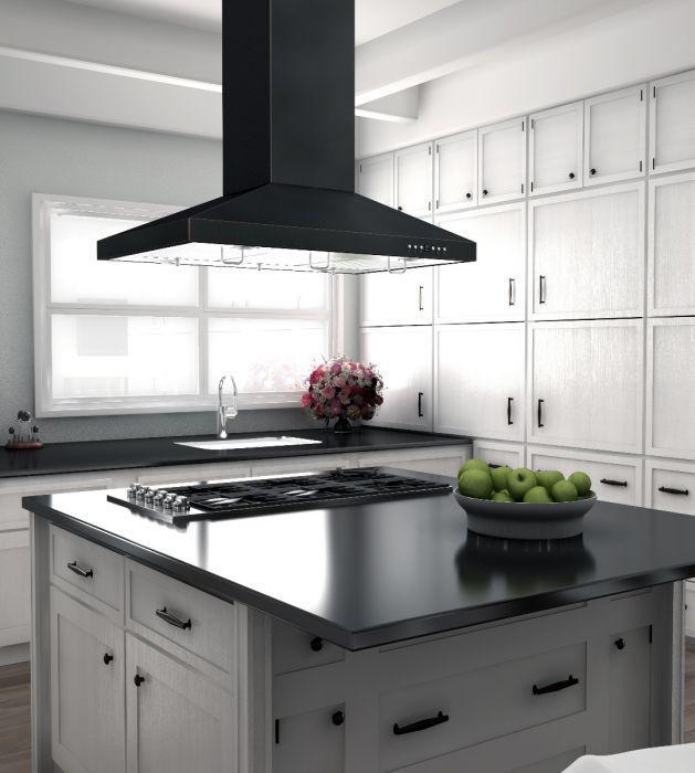 ZLINE 36 in. Island Range Hood Oil-Rubbed Bronze Designer Series 700 CFM (8KL3iB-36)