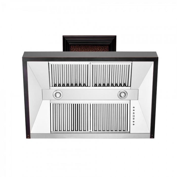 ZLINE 48 in. Wall Mount Range Hood – Hand-Hammered Copper Finish, 4-Speed Ventilation (655-HBXXX-48)