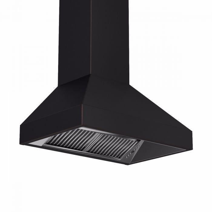 ZLINE 36 in. Wall Mount Range Hood, Oil-Rubbed Bronze Finish, 24 in. Depth (8667B-36)