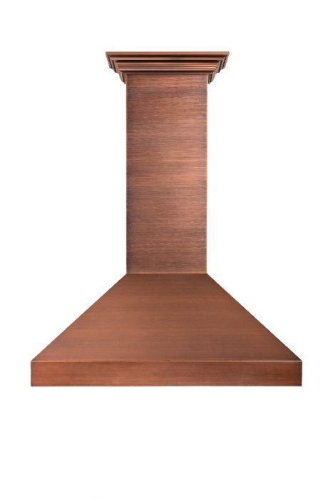 ZLINE 30 in Wall Mount Range Hood Copper with Crown Molding 8667C-30