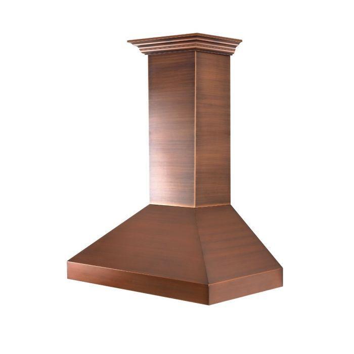 ZLINE 36 in. Wall Mount Range Hood with Crown Molding, Copper Finish (8667C-36)