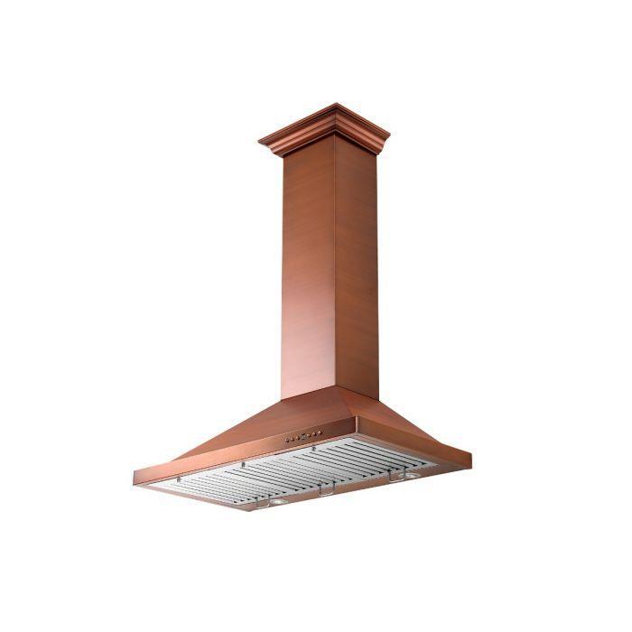 ZLINE 30 Inch Wall Mount Range Hood Copper Finish 400 CFM Convertible Ventilation (8KBC-30)