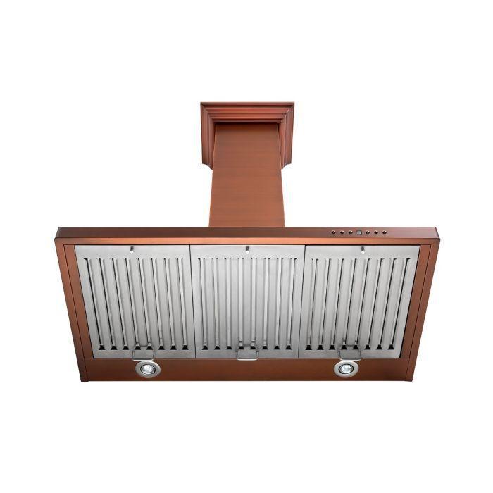 ZLINE 30 Inch Wall Mount Range Hood Copper Finish 400 CFM Convertible Ventilation (8KBC-30)