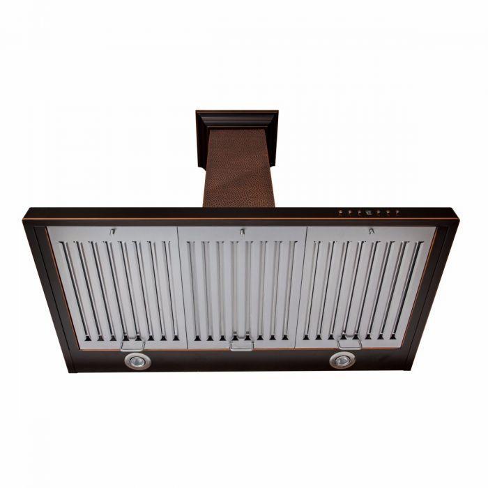 ZLINE 30 in Wall Mount Range Hood Hand-Hammered Copper Finish Stainless Steel 400 CFM (8KBH-30)
