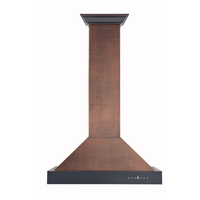 ZLINE 36 in. Wall Mount Range Hood Hand-Hammered Copper Finish 400 CFM KB2-HBXXX-36