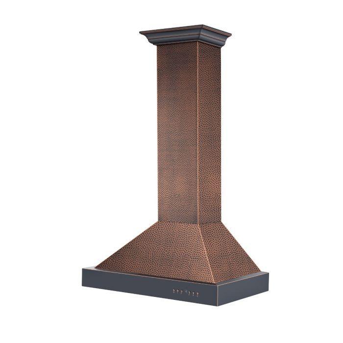 ZLINE 36 in. Wall Mount Range Hood Hand-Hammered Copper Finish 400 CFM KB2-HBXXX-36