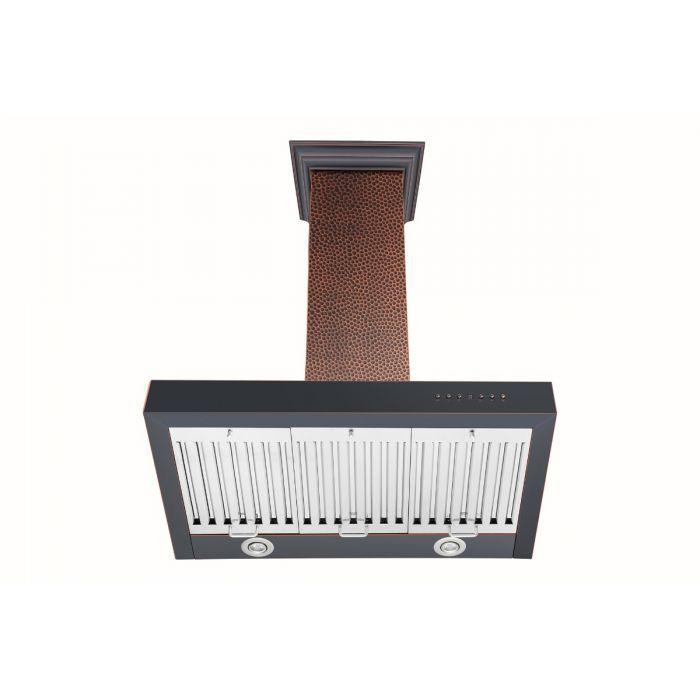 ZLINE 36 in. Wall Mount Range Hood Hand-Hammered Copper Finish 400 CFM KB2-HBXXX-36