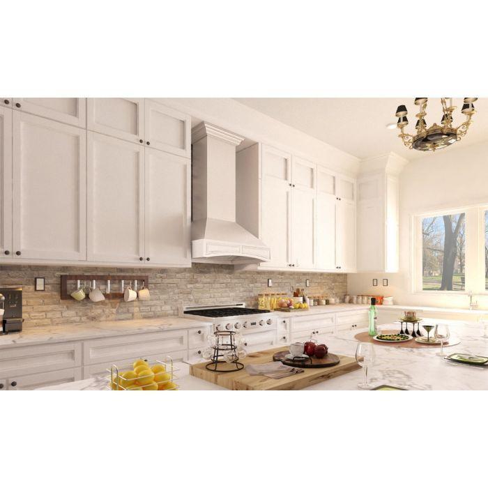 ZLINE 30 in. Wooden Wall Mount Range Hood Cottage White 400 CFM Designer Series (321TT-30)