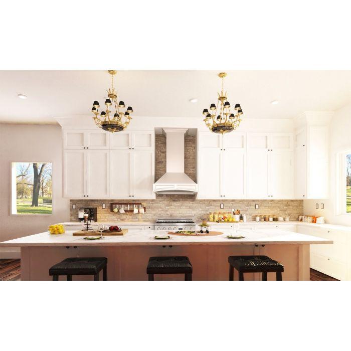 ZLINE 36 in. Wall Mount Range Hood Designer Wooden Cottage White (321TT-36)