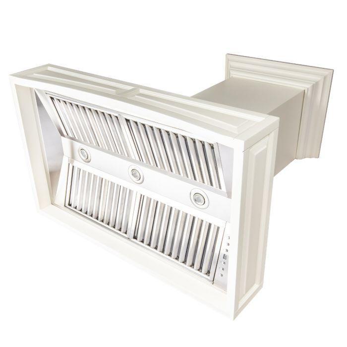 ZLINE 30 in. Wooden Wall Mount Range Hood Cottage White 400 CFM Designer Series (321TT-30)