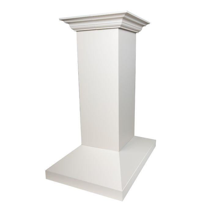 ZLINE 36 in. Island Range Hood Wooden White Designer Series with Crown Molding (KBiTT-36)