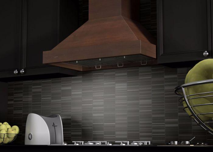 ZLINE 36 in. Wall Mount Range Hood Wooden Walnut Finish 400 CFM Designer Kitchen Ventilation (KBRR-36)