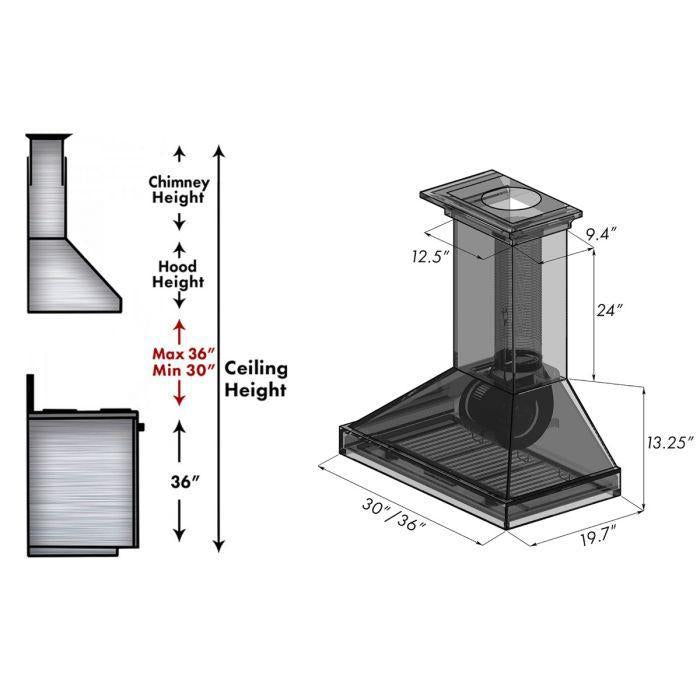 ZLINE 30 in. Wooden Wall Mount Range Hood Cottage White, MODEL KBTT-30