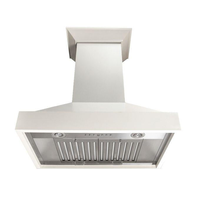 ZLINE 36 in. Wall Mount Range Hood, Wooden Construction, Cottage White Finish (KBTT-36)