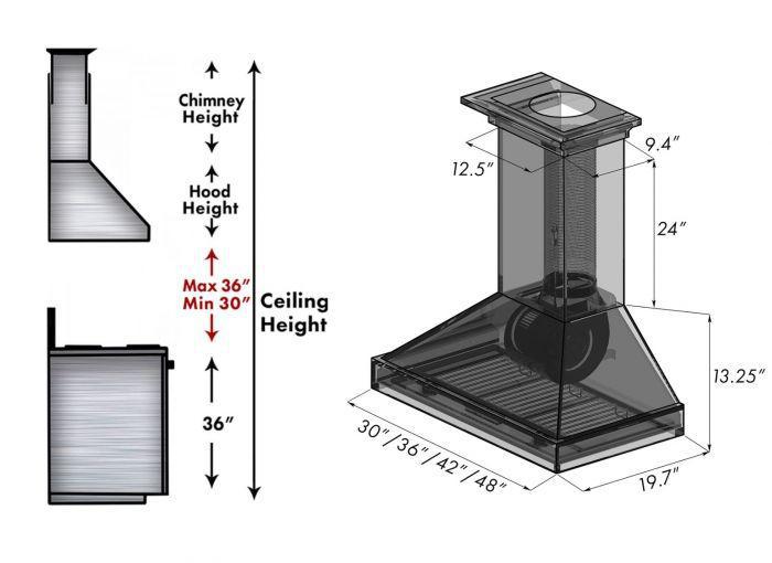 ZLINE 30 Inch Wall Mount Range Hood Unfinished Wood Design (KBUF-30)